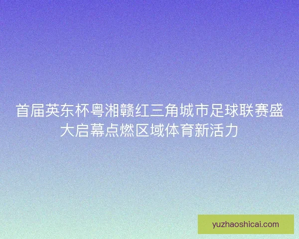 首届英东杯粤湘赣红三角城市足球联赛盛大启幕点燃区域体育新活力